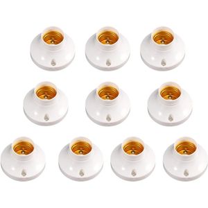 JeiibrZui - E27 Schroeffitting - Lampfitting - Wit - Rond Kunststof Voet Met Grote Koperen Aansluitklemmen