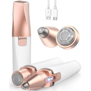 Draadloze Wenkbrauw- en Gezichtschaaf voor Dames - Pijnloze Ontharing, Compact en Draagbaar