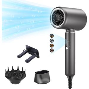Professionele Haardroger met 2200W - Sneldrogend, Ionen Technologie, 4 Temperatuurinstellingen, Diffuser en Concentrator