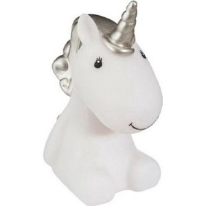 Atmosphera Nachtlampje LED - Unicorn - zilver - kunststof - 12 x 7 x 13.5 cm - kinderkamer