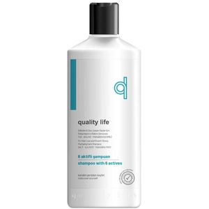 Quality Life Shampoo 6 Actieve Anti-Haaruitval Shampoo Snelle Haargroei Verzorgende Shampoo met Sulfaatvrij en Zoutvrij - Biotine (Vitamine B7) Panthenol Provitamine B5 Keratine Tarwe-eiwit Collageen Bamboe-extract Dermatologisch getest - 300 ml
