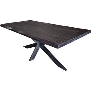 Boomstamtafel Thomas 240 cm - Keuken tafel - Eettafel zwart