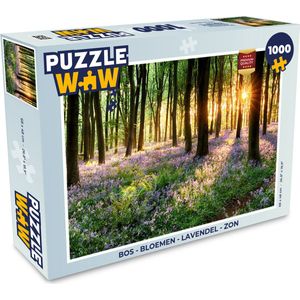 Puzzel Bos - Bloemen - Lavendel - Zon - Paars - Natuur - Legpuzzel - Puzzel 1000 stukjes volwassenen