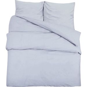 vidaXL - Dekbedovertrekset - 220x240 - cm - katoen - grijs