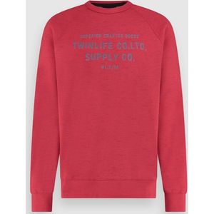 Twinlife Trui Sweat Crew Raglan Print Tw13303 Karenda Red 233 Mannen Maat - XL
