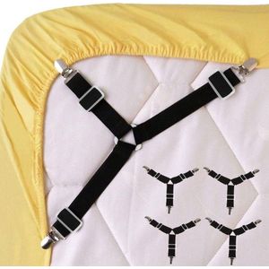 dekbed laken aanspanner clips - Bed laken spanners - 4 stuks – Zwart