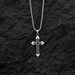 Kruisketting voor heren - goud/zilver met kruishanger - christelijk sieraad