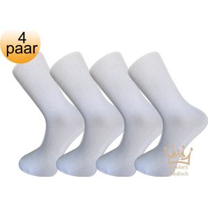 Nakkie’s medische sokken - 100% katoen - 4 paar - Maat 47/50 - Wit