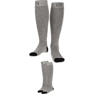 Apollo (Sports) - Skisokken kind - Plain - Unisex - Grijs - 35/38 - 2-Pack