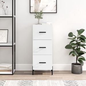 The Living Store Dressoir - bijzetkast - 34.5 x 34 x 90 cm - hoogglans wit