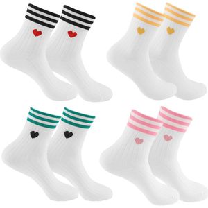 Allecto plus - Tennis- en sportkousen voor dames maat 35-38, 4 paar, wit