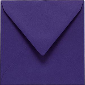 100x luxe wenskaartenveloppen Vals vierkant 125x140 mm - 12,5x14.0 cm - 105 grams Violetta
