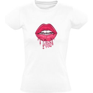 I Love You Kiss Dames t-shirt | Liefde | Relatie | Partner | Vrijgezellenfeest | Bruiloft | Huwelijk | Ten Huwelijk Vragen | Verliefd | Shirt