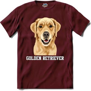 Golder Retriever | Honden - Dogs - Hond - T-Shirt - Unisex - Burgundy - Maat XL