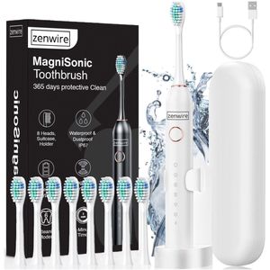 Zenwire - Magnisonic 506 - Elektrische Tandenborstel - Wit - 97.000 Oscillaties/min - 6 Modi - IP67