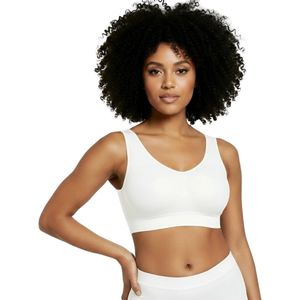 Comfort BH zonder beugel - Maat S - Wit - Met uitneembare bh vulling - bamboe bh - Extra comfortabele Sport BH - Zwangerschaps bh - Beugelloze bh - met push up - Magic bra - met pads