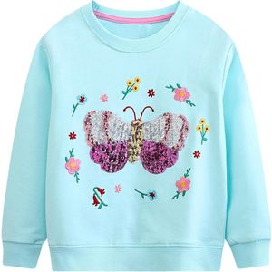 Allecto plus - Meisjes Sweater met Pailletten Dierenprint, Lichtgewicht en Casual, Maat 92-122