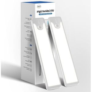 2 stuks draadloze kastverlichting met bewegingsmelder - 120 leds - USB-oplaadbaar - voor kastverlichting-trap-hal-keuken-nachtlampje
