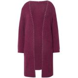 MIAMODA MIAMODA - Dames - Vest extra lang hals met siersteek - Purper - Maat 42+