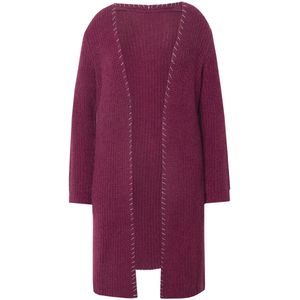 MIAMODA MIAMODA - Dames - Vest extra lang hals met siersteek - Purper - Maat 42+