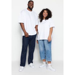 Trendyol Plus Size Zwart Oversized/Wide Cut Basic T-Shirt Van 100% Katoen Tmnss23Ts00139