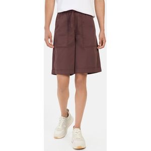 camel active Bermuda short met elastisch trekkoord - Maat womenswear-26IN - Donker Rood