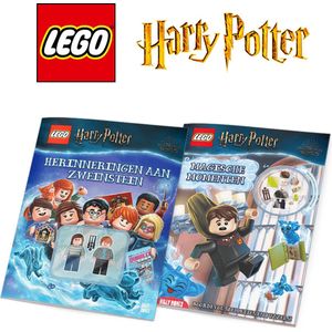 LEGO Harry Potter - 2 doeboeken + 3 minifiguren - Voor kinderen van 6 jaar / 7 jaar / 8 jaar/ 9 jaar / 10 jaar - Kleurboek - Vakantieboek - Puzzelboek in Zweinstein