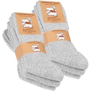 6 Paar - Norweger Wollen Sokken - Maat 39/42 - Wandelsokken - Huissokken - Wintersokken - Dikke Sokken - 80% Wol - Cadeau Artikel
