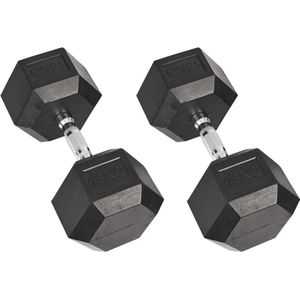 Hex Rubber Dumbbells met Ergo Grip Handvat - Diverse Gewichten voor Thuis en Fitness