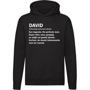 David grappige Hoodie | verjaardag | cadeau | kado | Unisex | Trui | Sweater | Capuchon | Zwart