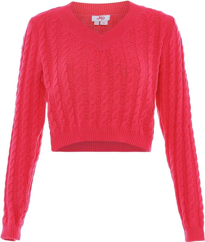 Mymo - Jumper - Roze - Dames - Cropped Model - V-hals