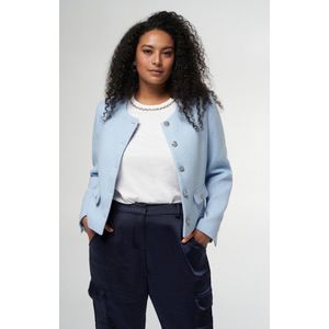 MS Mode Jas Kort tweed jasje met metalen knopen