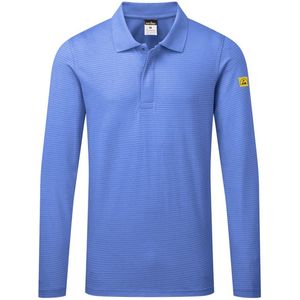 Portwest - AS23 - Polo Lange Mouw - Hamilton Blauw - Antistatisch