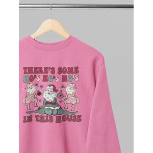 Foute kersttrui - There's some ho ho ho's - Wurban Wear | 18+ | Grappige trui | Leuk cadeau | Unisex trui | Oversized trui | Kersttrui heren | Foute kerstkleding | Kerst sweater | Kerst diner | Kersttrui dames | Foute kersttruiendag 2025 | Roze