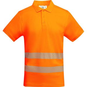 Technisch hoog zichtbaar / High Visability polo shirt met korte mouwen Oranje model Atrio maat S