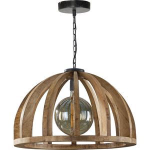 Design hanglamp gebogen hout | 1 lichts | ø 60 cm | massief mango naturel | tot 150 cm verstelbaar | eetkamer / woonkamer | modern / natuurlijk design