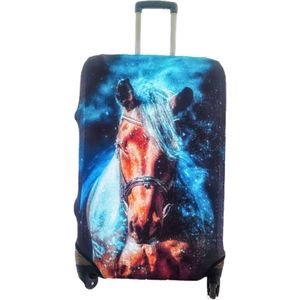 Koffer Beschermhoes - Elastisch kofferhoes met magisch paard afbeelding - Large
