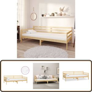 vidaXL Slaapbank - Massief Grenenhout - Inclusief Matras Slaapbank - Houten Bank - Grenenhout Meubilair - Tweepersoons Bed - Stapelbaar Bed