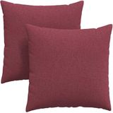 vidaXL - Zitkussens - 2 - pcs - Wijnrood - 60 - x - 60 - cm - Stof