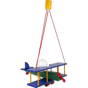 Hanglamp - Voor kinderen - Vliegtuig - Multicolor - Hout - 42 x 45 x 75 cm