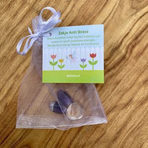 Zakje AntiStress - zakje edelsteen - amethist - bergkristal- bandamethist