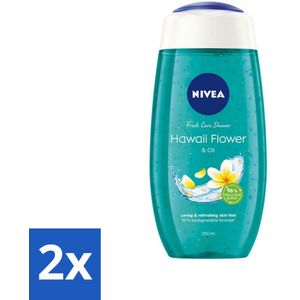 2 x NIVEA - Douchegel - Hawaii Bloem & Olie - Verzorgend & Verfrissend - 250 ml - NIVEA Douchegel - Douchegel Hawaii - Verzorging Douchegel - Hydraterende Douchegel - Douchegel Voor Alle Huidtypen