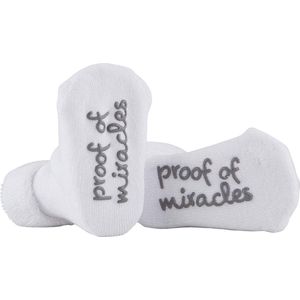 Baby socks proof of miracles white