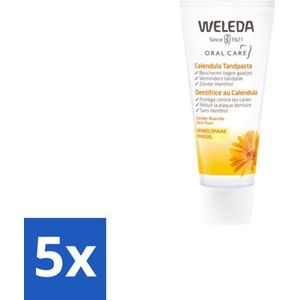 5 x WELEDA - Tandpasta - Calendula - 75 ml - Calendula - Mirre - Vegan Tandpasta