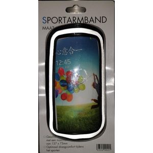Sportarmband smartphone, Universeel, Neopreen binnenvoering, Maat M (maximum afmetingen smartphone 173x73 mm)