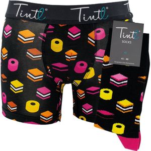 Tintl geschenkset boxershorts + sokken | Food - Licorice (maat XL & 41-46)