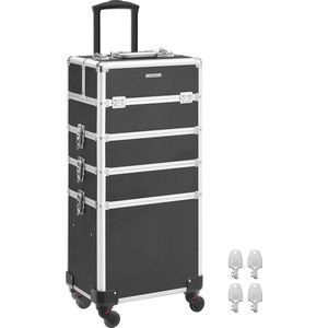 Make-up Beautytrolley op Wielen - Afsluitbare Organizer met 360° Draaibare Wielen voor Professionele Schoonheid