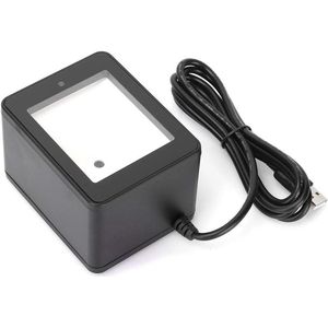 Barcodescanner voor desktop - QR-codescannerplatform met CMOS-beeldverwerking - Supermarkt Mobiele betaling - RS232 USB-interface - Continue automatische inductie Barcodelezer - Draagbaar(Zwart) .