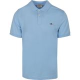 Gant - Shield Piqué Poloshirt Lichtblauw - Regular-fit - Heren Poloshirt Maat 4XL
