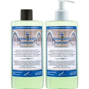 Handzeep Hamam 500 ml - set van 2 stuks - met gratis pomp - Voordeelverpakking